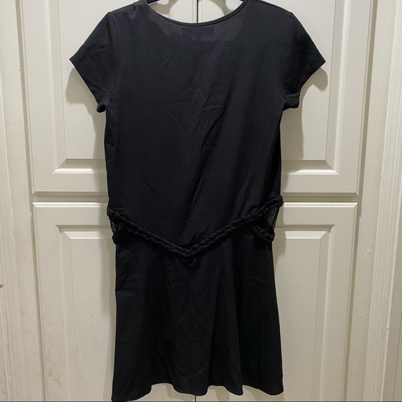 For Love & Lemons Black Mini Dress with Mesh Cutouts and Braided Waist Size SM - Picture 3 of 6